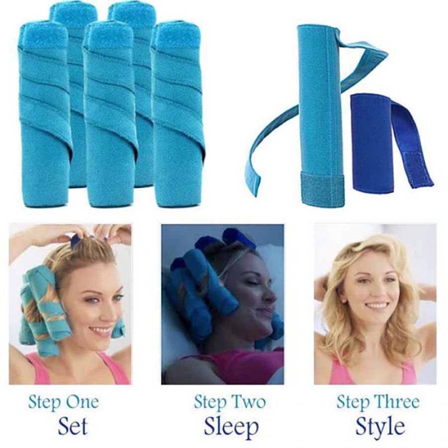 8 Pcs Sleep Styler Spiral Roller Curler Set